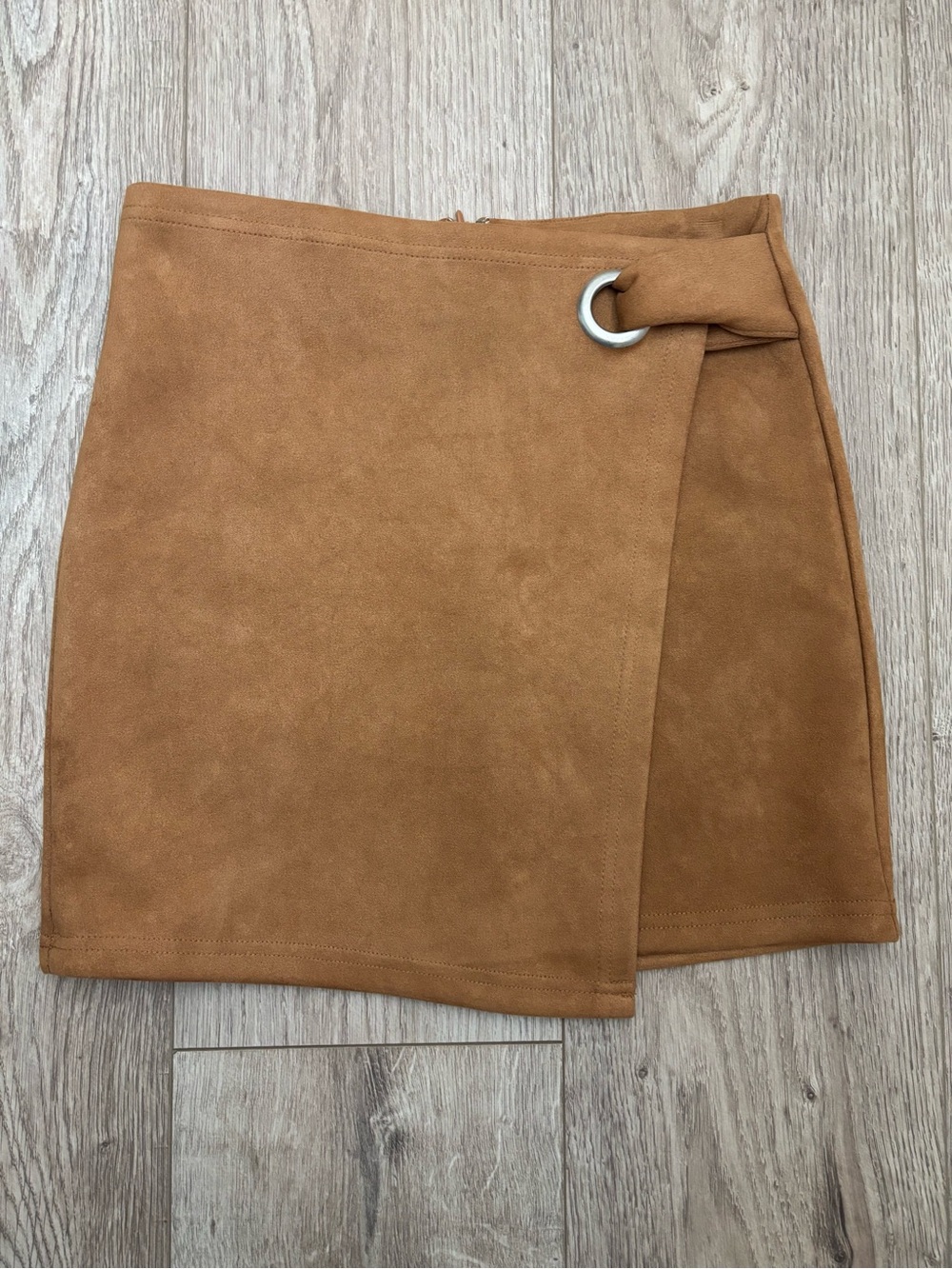 Forever 21 Suede Wrap Mini Skirt in Camel